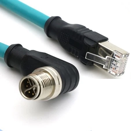M12 X Kód 90 stupňov na kábel RJ45